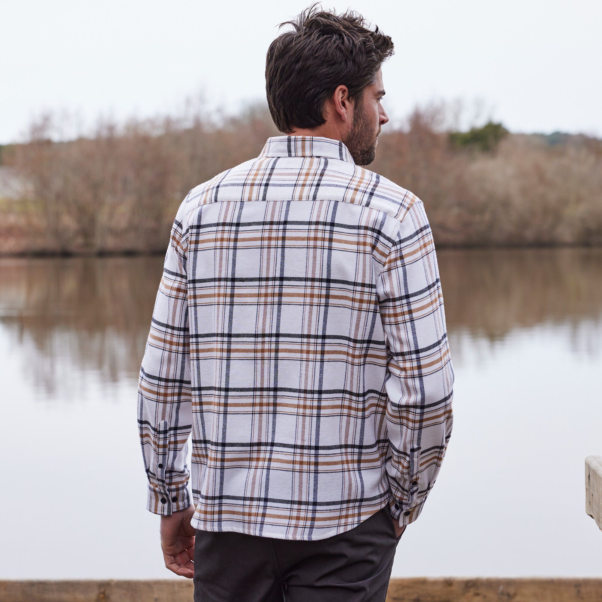 Chemise en flanelle carreaux fils-teints