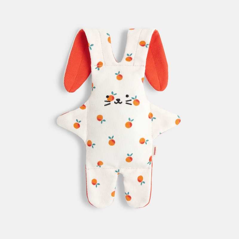 Doudou bébé fille lapin à imprimés oranges Catimini