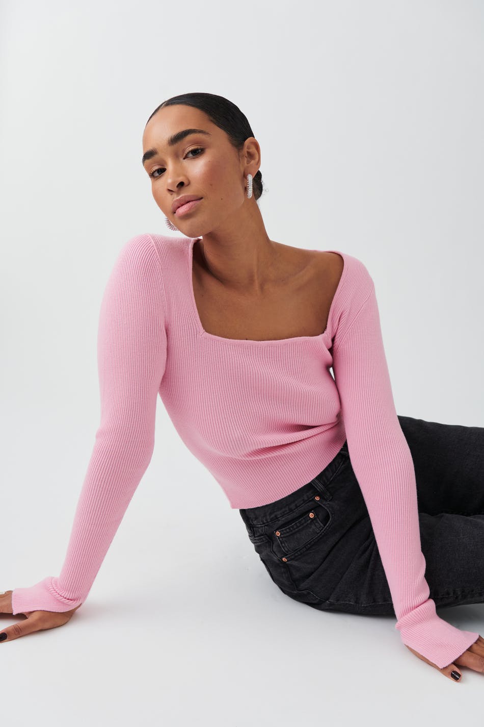 Knitted squareneck top