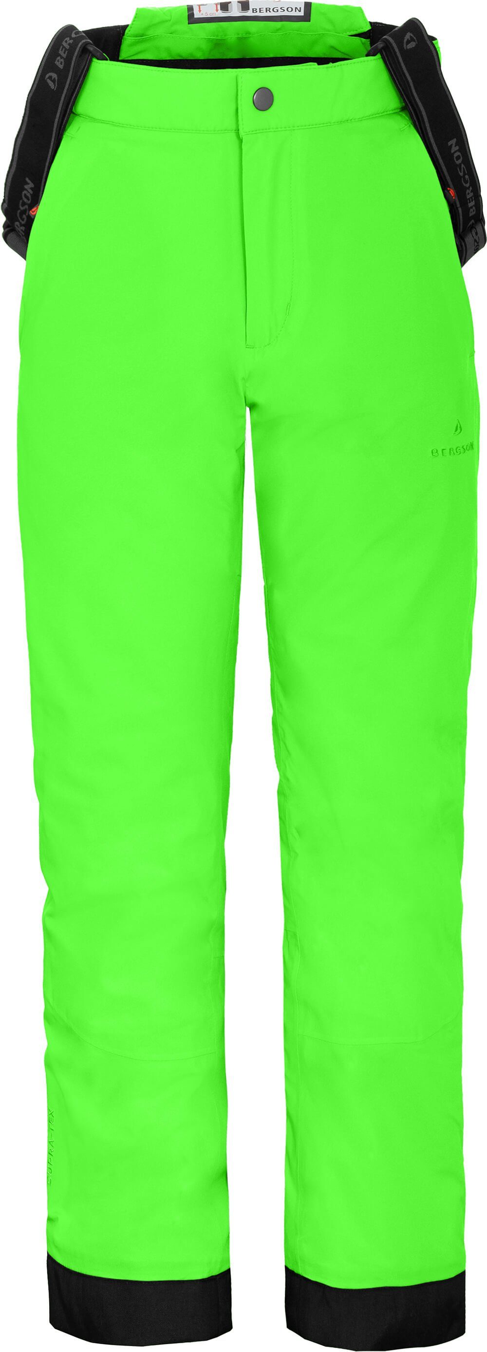 Bergson Skihose PELLY Kinder Skihose, wattiert, 20000 mm Wassersäule, Normalgrößen, Gecko grün
