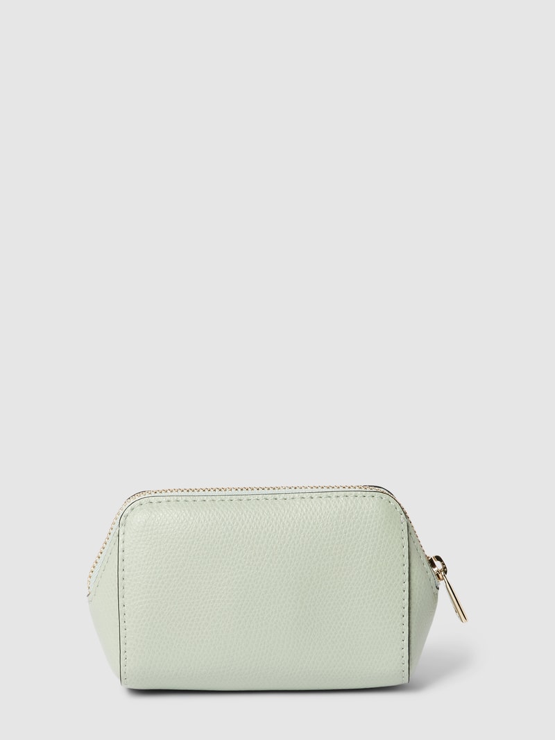 Kosmetiktasche mit Label-Applikation in mint