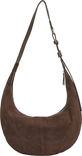 Marc O'Polo Flache Schultertasche medium aus softem Velours-Rindleder