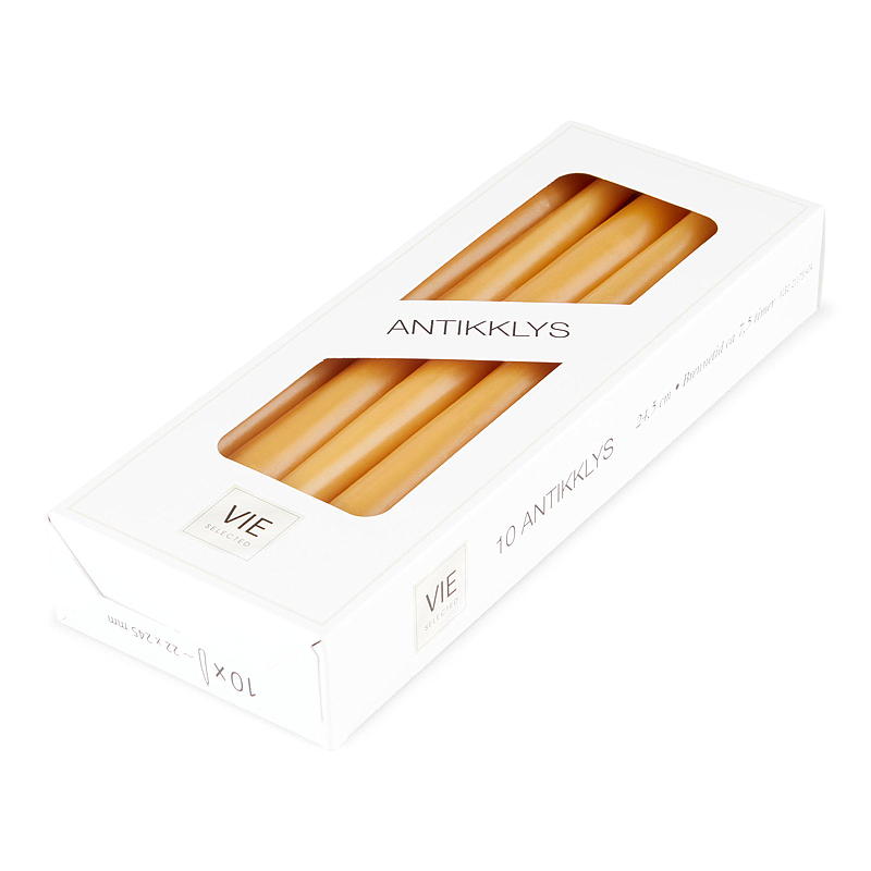 Vie Selected Antikklys 10-pk 24 cm 7,5 timer oker