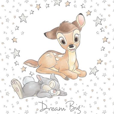 Babybettwäsche Bambi und Klopfer 100x135 + 40x60 cm, 100 % Baumwolle, MTOnlinehandel, Flanell / Biber, 2 teilig, 's Rehkitz und Hase für Mädchen und Jungen