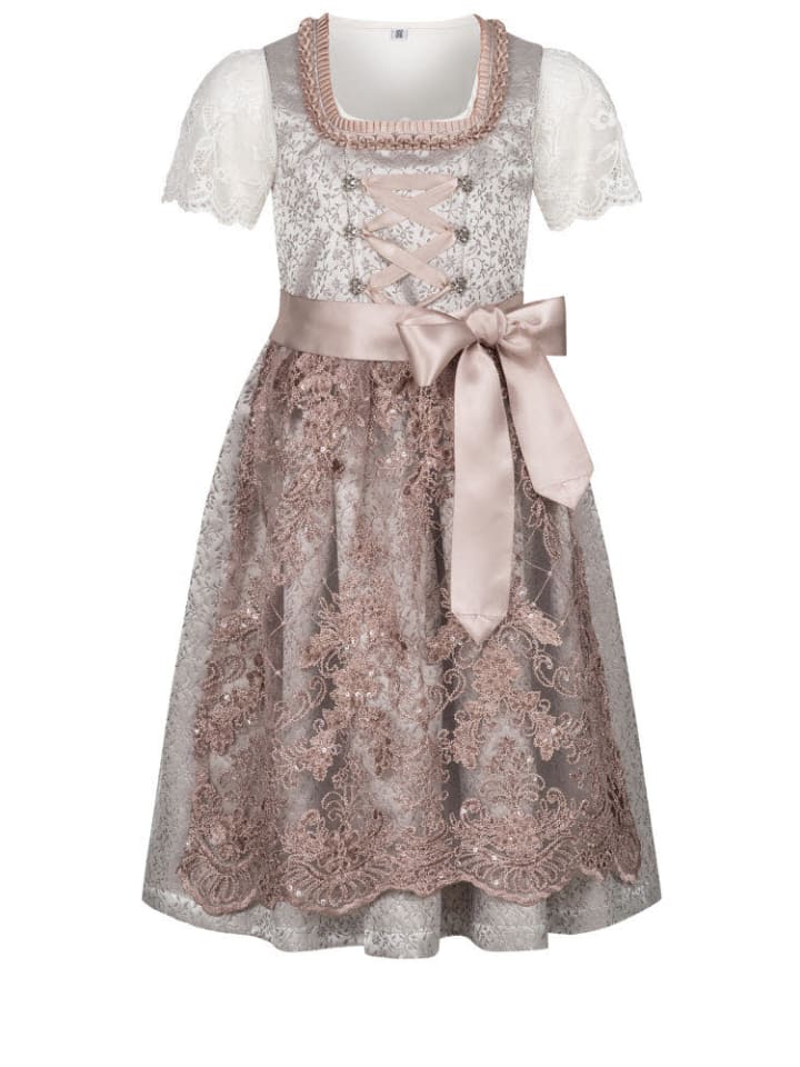 Nübler Kinderdirndl 3-teilig Elena in Silber Taupe günstig kaufen