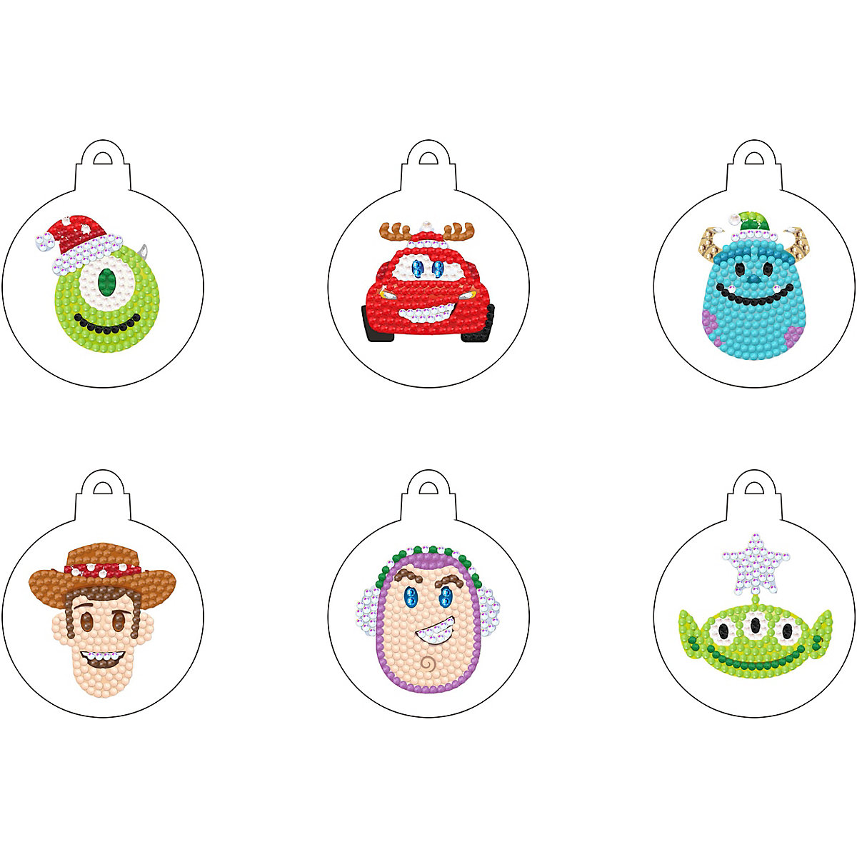 Set of 6   Pixar Crystal Art Hanging Decorations