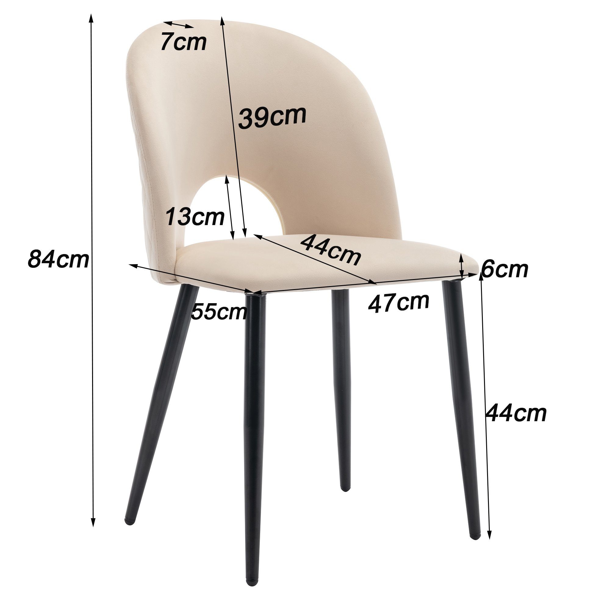 Ulife Essgruppe Rechteckiger Esstisch, Esszimmerstuhl mit Diamantmuster, (Set, 5-tlg., Tisch mit 4 Stühlen)