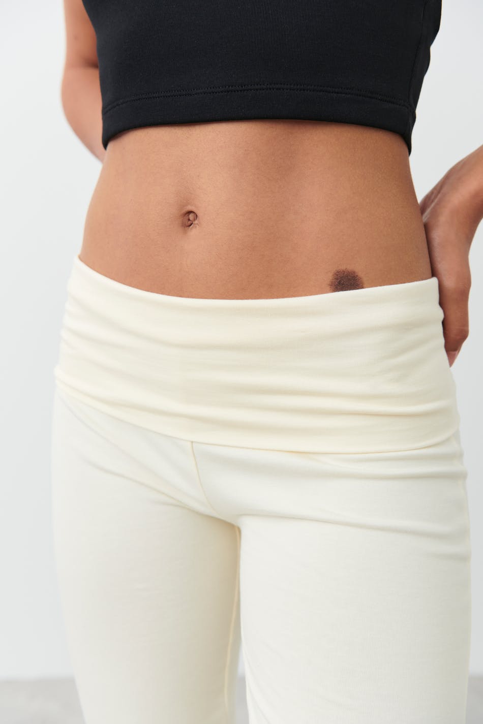 Soft touch folded trouser
