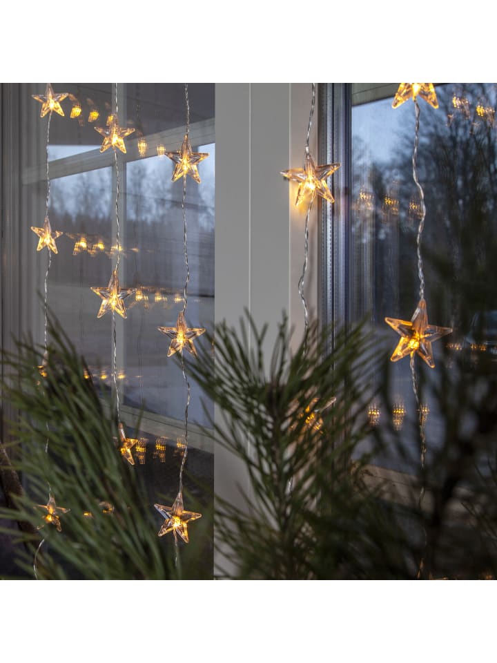MARELIDA LED Lichtervorhang Sterne 50 leuchtende Sterne 90x200cm in transparent günstig kaufen onesize