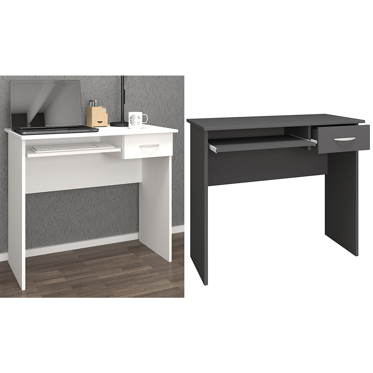 Holz Schreibtisch Computertisch Tastaturauszug Schublade Bürotisch Arusa