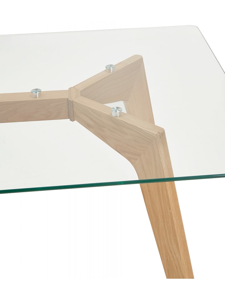 KADIMA DESIGN Esstisch mit Glasplatte & Massivholzgestell | Moderner Holztisch günstig kaufen onesize