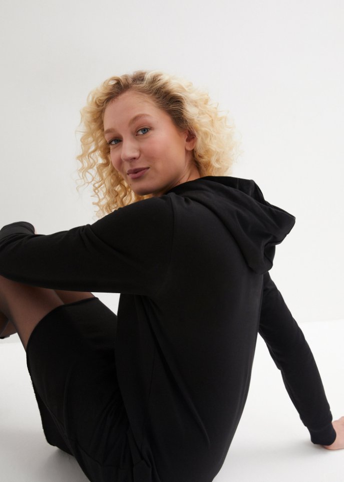Baumwoll-Sweatkleid mit Kängurutasche