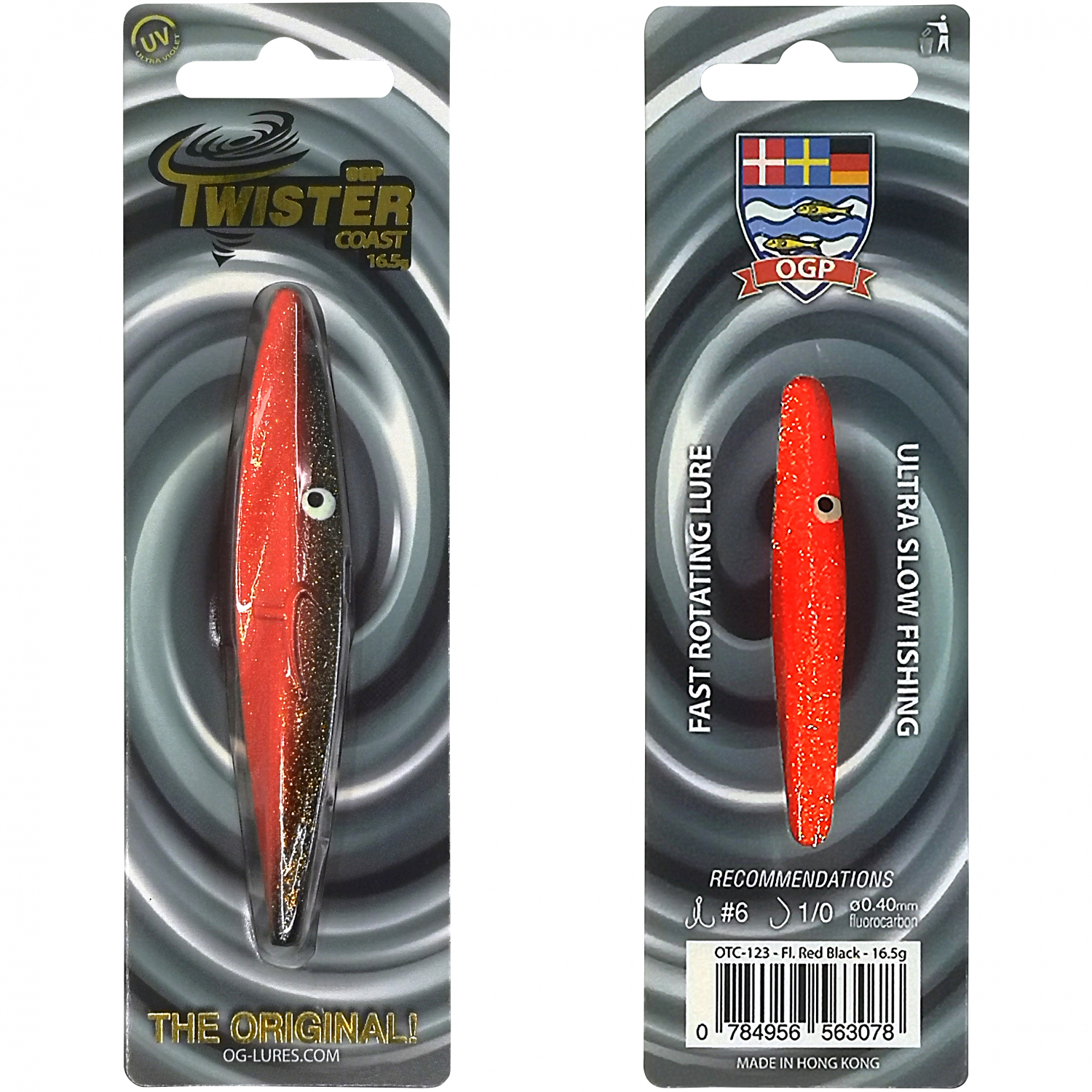 OGP Inline-Köder Twister Coast (Fl. Red Black)