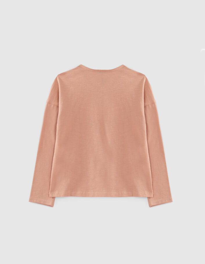 T-shirt rose visuel tennis à lacets brodés fille