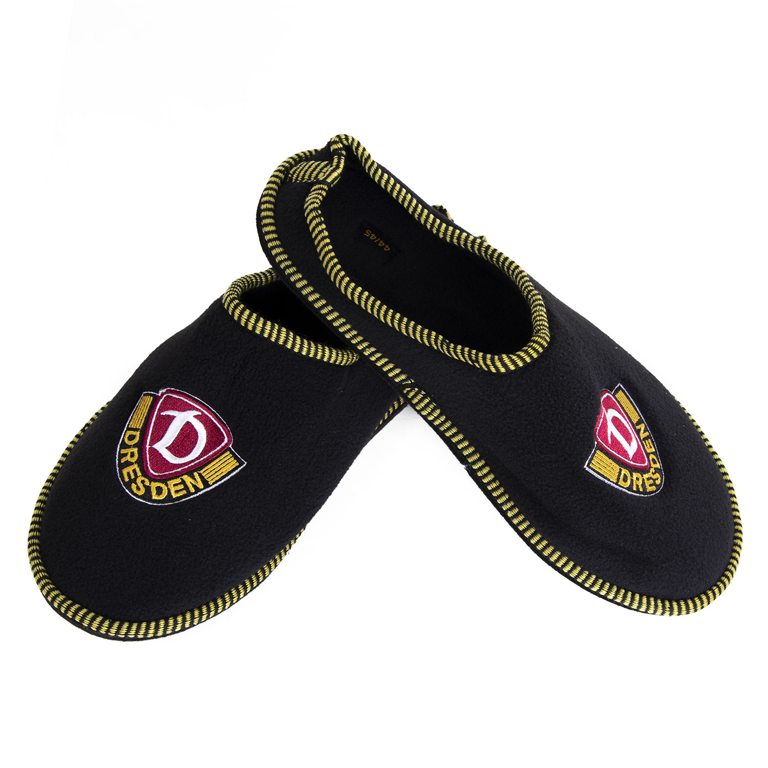 Hausschuhe Filz-Pantoffel schwarz-gelb