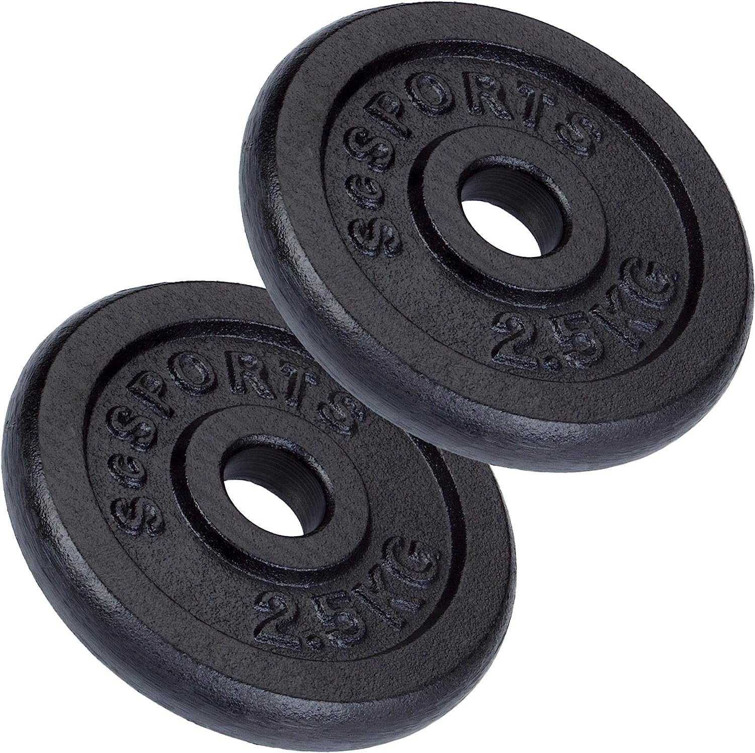 ScSPORTS® Hantelscheiben Set 5 kg Ø 30mm Gusseisen Gewichtsscheiben Gewichte, (10002964-tlg)
