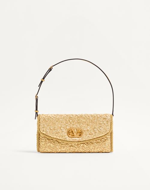 Bolsa de ombro pequena Valentino Garavani Devain em tecido jacquard Cloqué