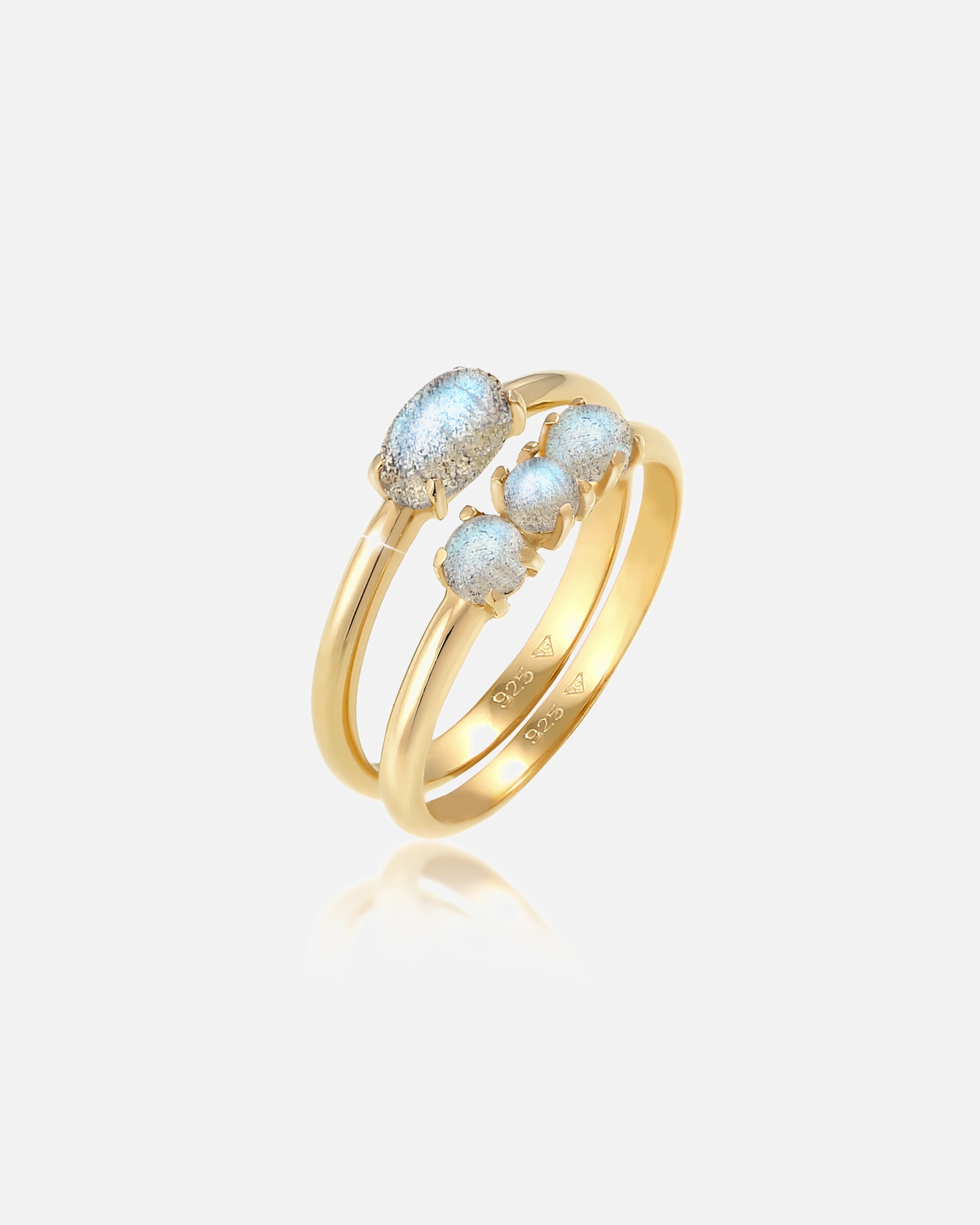 Set di anelli vintage Elli con labradorite per donna - Argento 925/1000