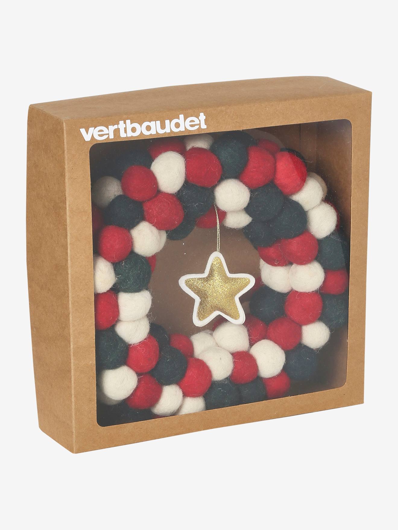 Vertbaudet Weihnachtskranz aus Filz - rot