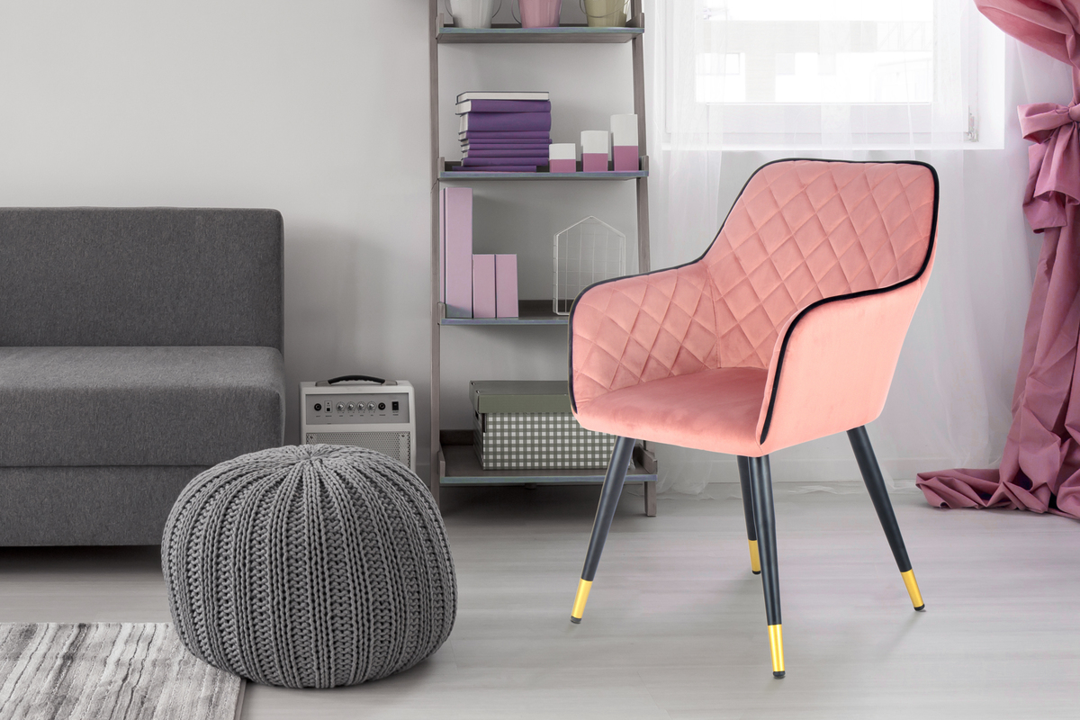 Kayoom Stuhl Amino 525 Rosa / Schwarz