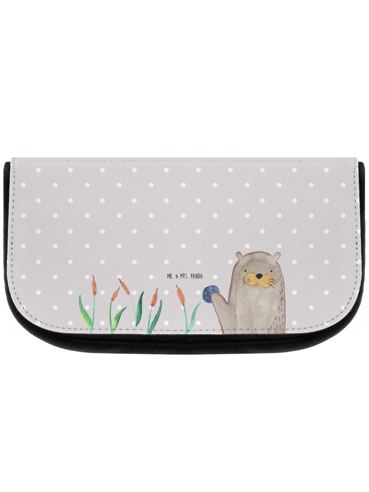 Mr. & Mrs. Panda Kosmetiktasche Otter Stein ohne Spruch in Grau Pastell günstig kaufen onesize