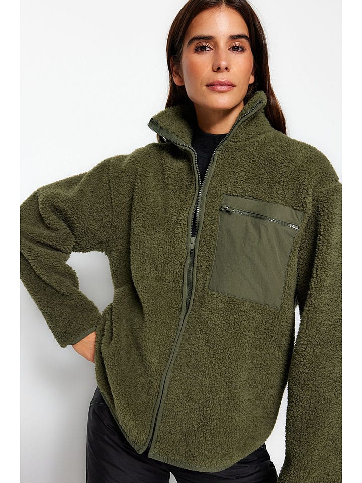 trendyol Fleecejacke in Dunkelgrün günstig kaufen