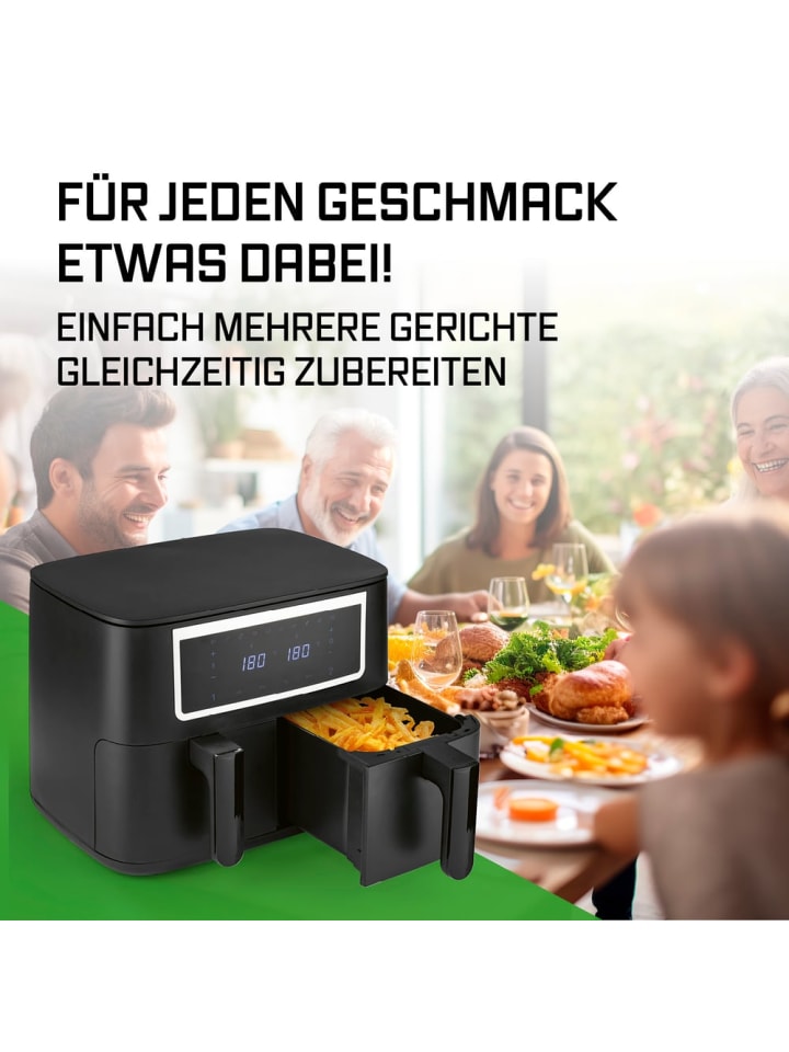 Gourmetmaxx GOURMETmaxx Doppelkammer-Heißluftfritteuse 2 x 4 L - Touch, Timer, 10 Programme günstig kaufen onesize