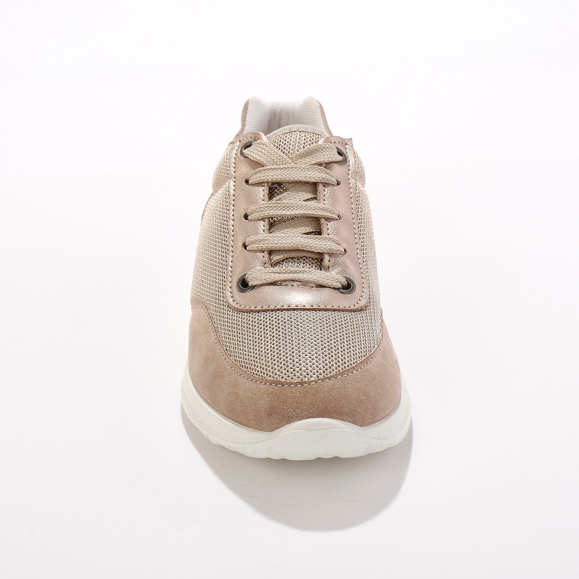 Baskets lacées spécial pieds sensibles en tissu extensible