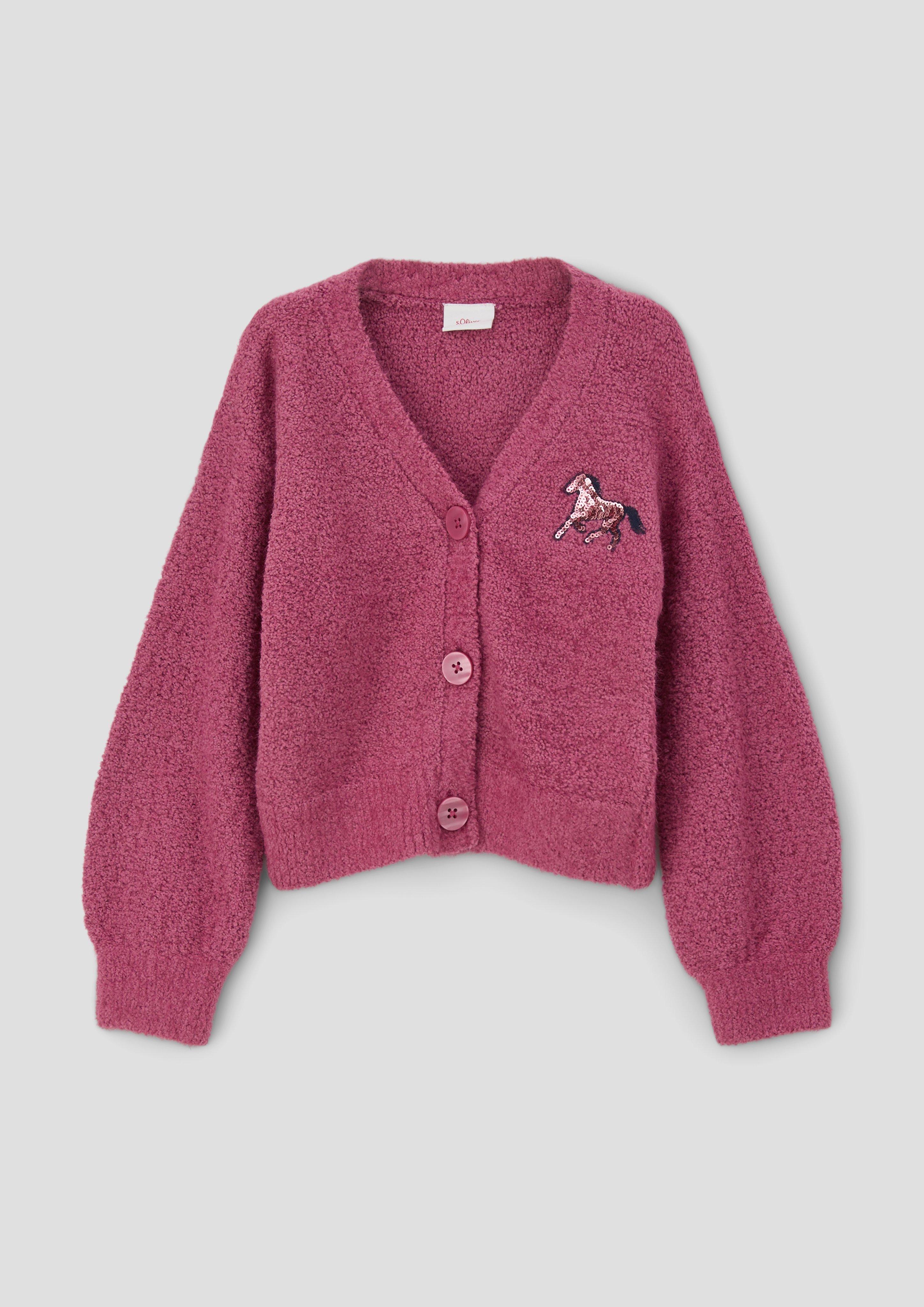 Bouclé-Cardigan mit Pailletten-Detail  2133915-4592