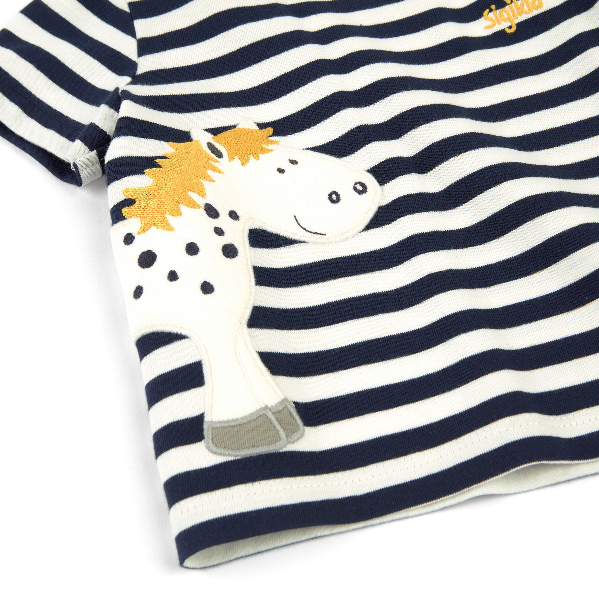 Baby T-Shirt Pony, blau-weiß geringelt