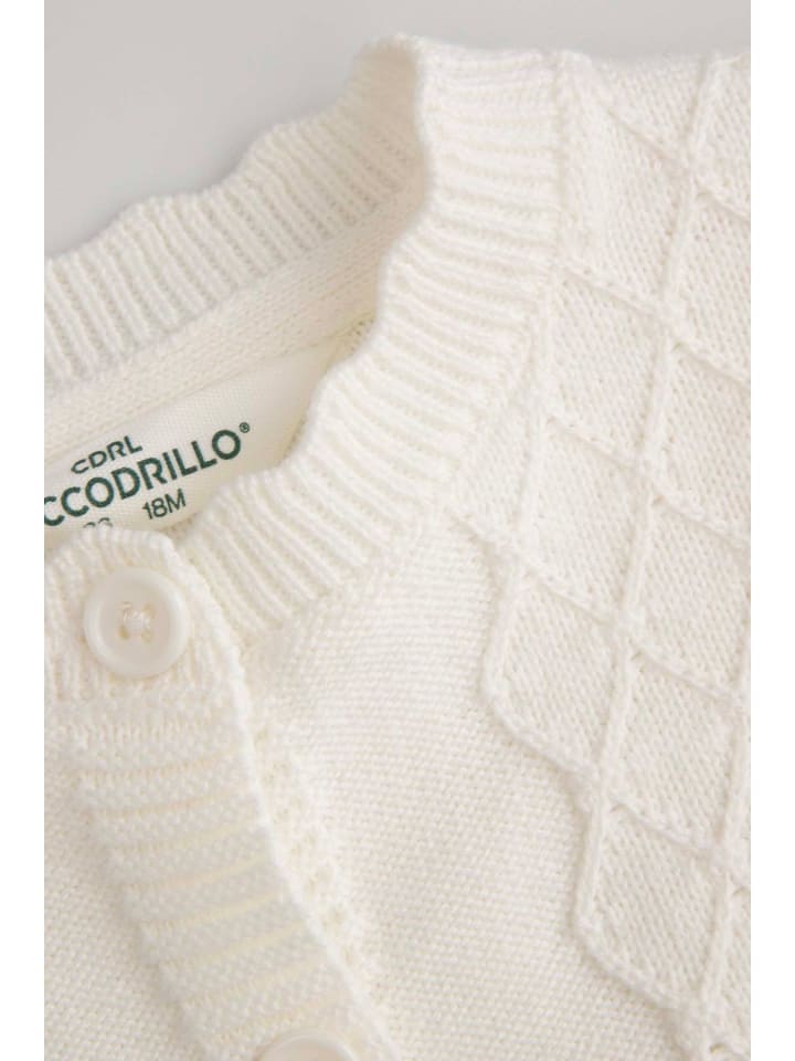 Coccodrillo Strickjacke mit Reißverschluss in ecru günstig kaufen