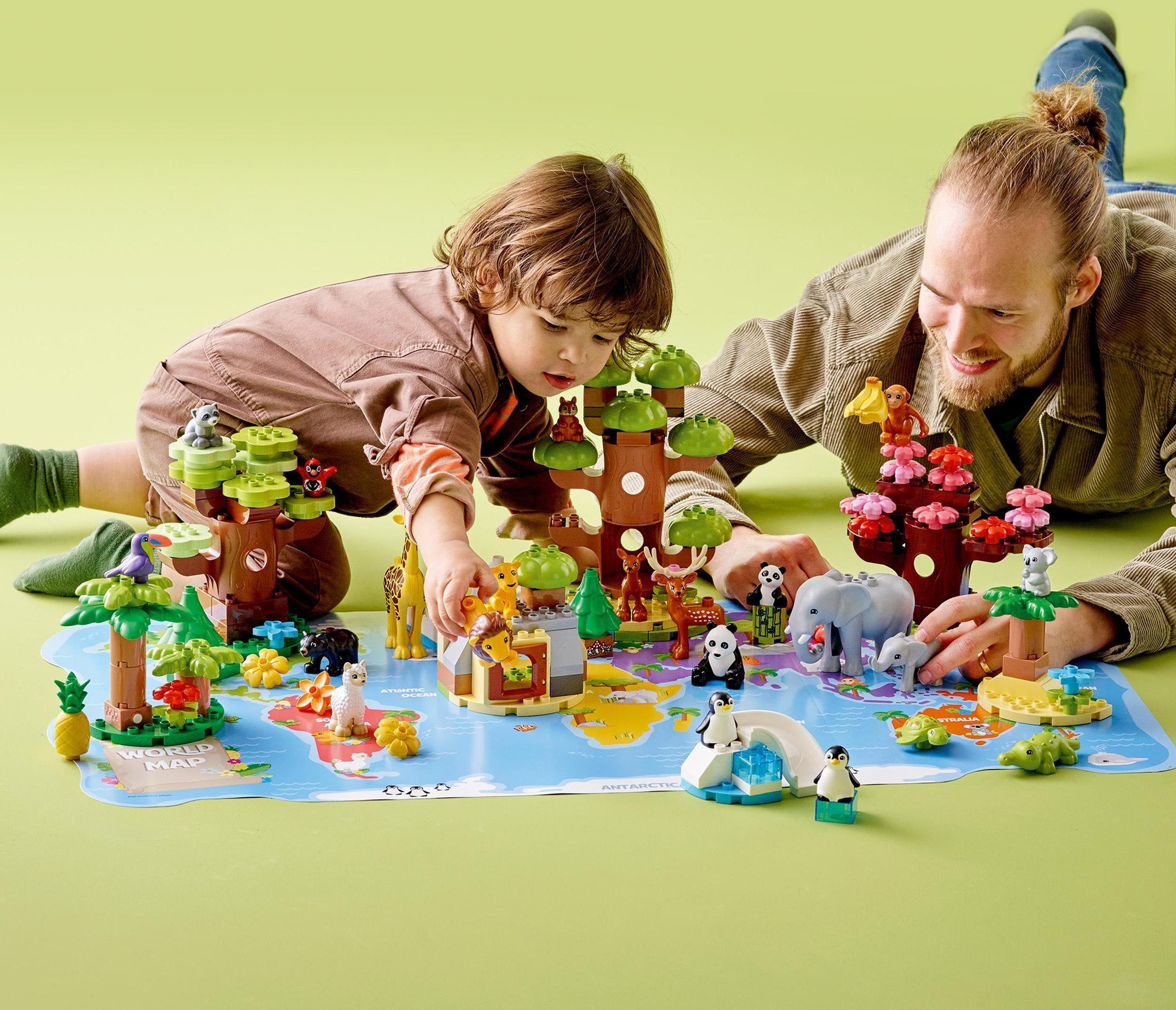 LEGO® Konstruktionsspielsteine Wilde Tiere der Welt (10975), LEGO® DUPLO, (142 St), Made in Europe