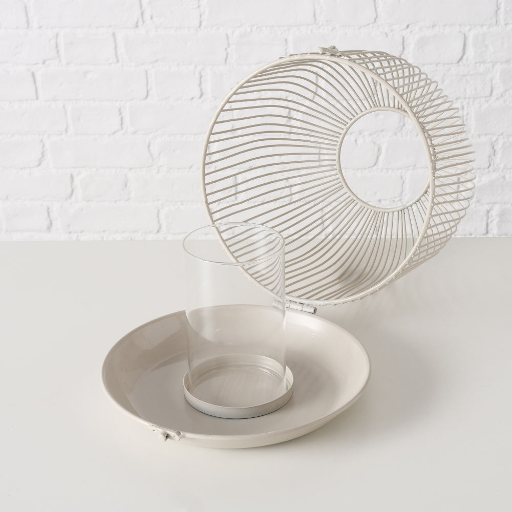 Windlicht Justine beige/klar
