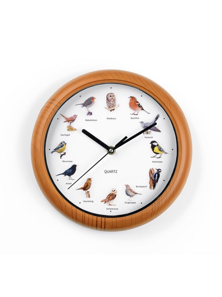 EASYmaxx Wanduhr Küchenuhr Uhr Analog Vogelstimmen 12 Singvogelstimmen 25cm günstig kaufen onesize