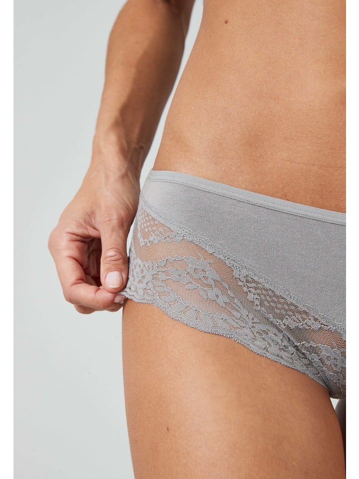 SNOCKS Hipster mit Spitze aus Bio-Baumwolle 3 Stück in Mix (Apricot/Grün/Schwarz) günstig kaufen