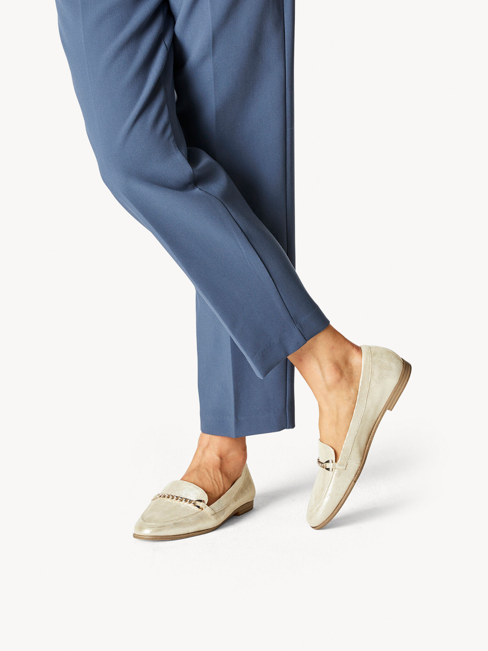 Slipper en cuir - métallique