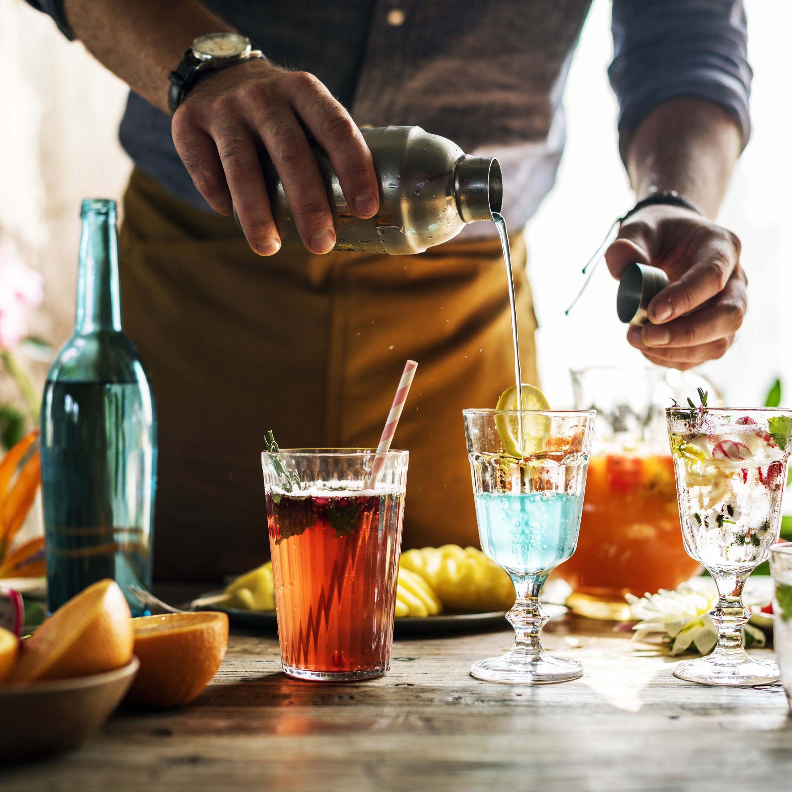 relaxdays Cocktail Shaker Cocktailset Edelstahl 5-teilig, Edelstahl
