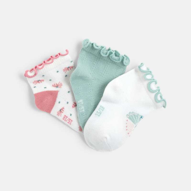 Chaussettes finitions fantaisie bébé fille