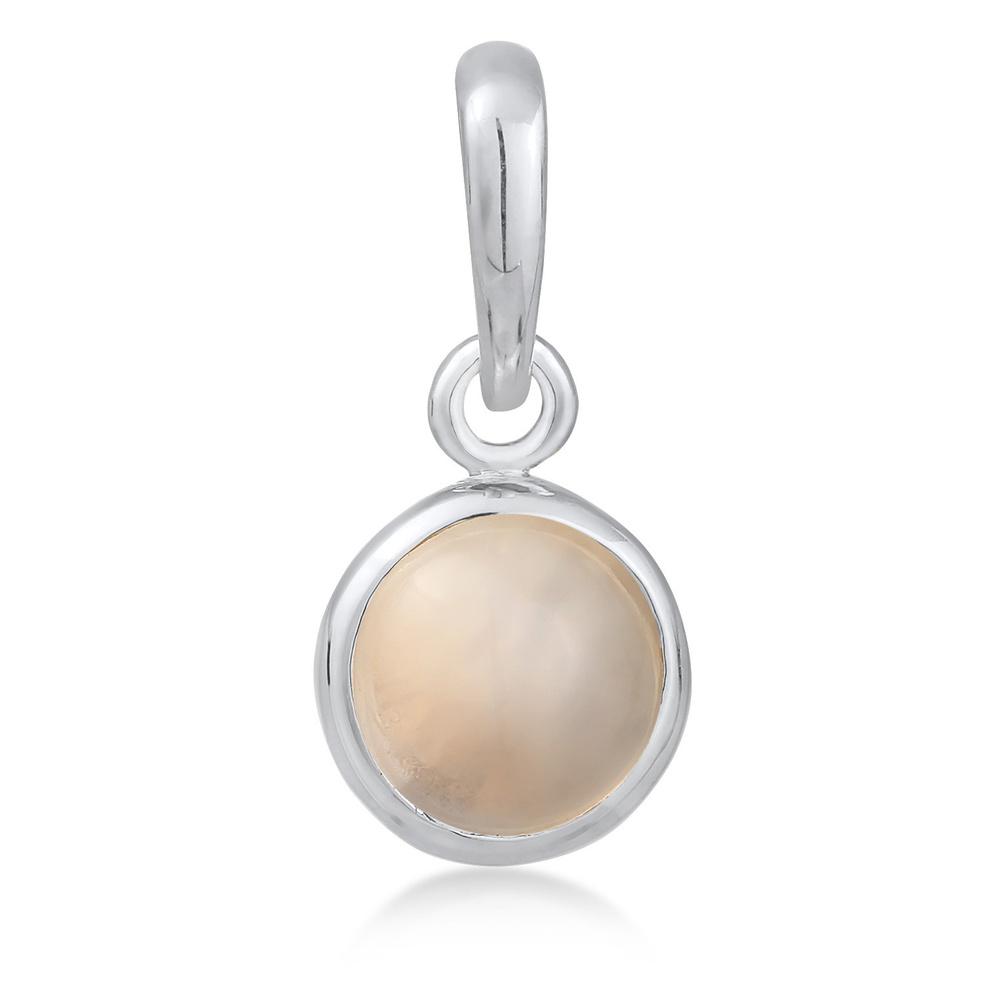 Elli Elli Pendentif Femmes pendentif solitaire rond avec pierre de lune en argent ster Pendentif
