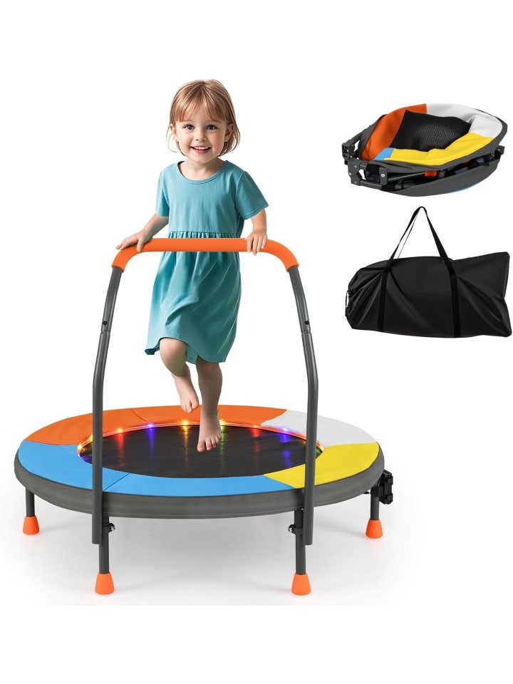 COSTWAY Ø90cm Kindertrampolin mit LED in Bunt günstig kaufen onesize