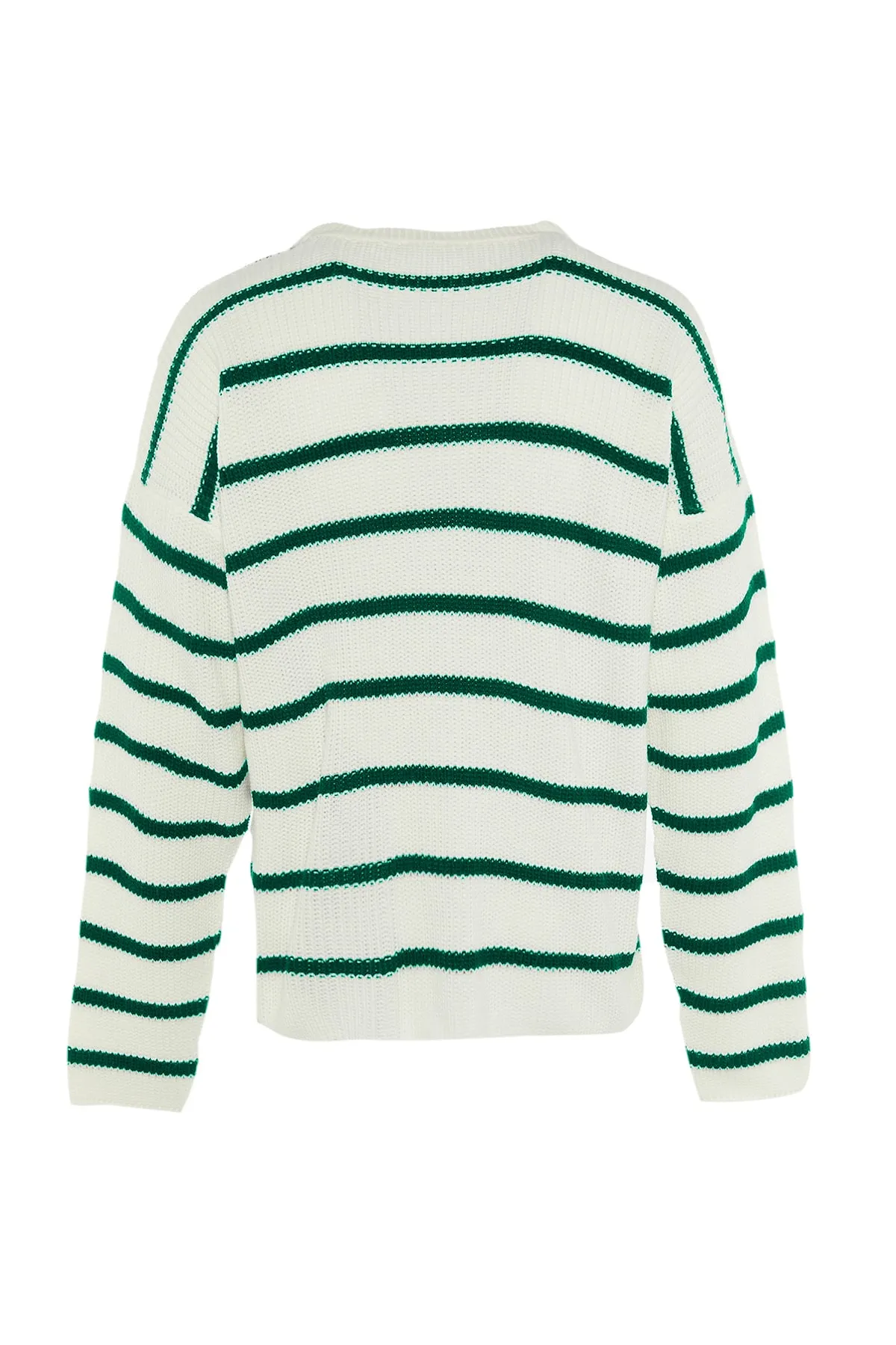 Trendyol Collection  Grüner Unisex-Strickpullover in Oversize-Passform, weiter Passform, Rundhalsausschnitt, TMNAW23KZ00285