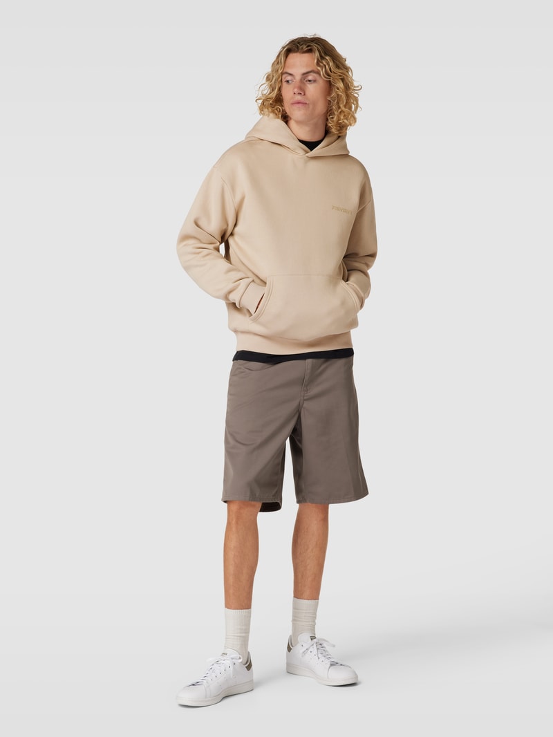 Hoodie mit Label-Print in taupe