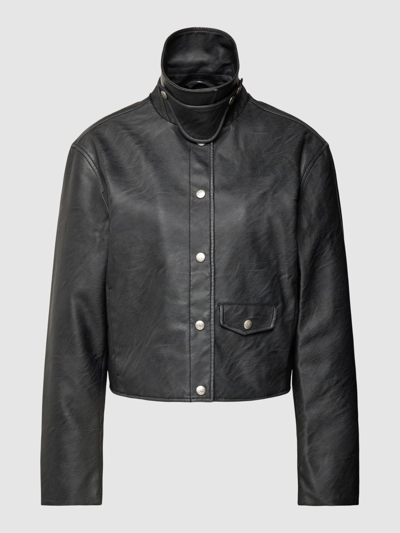 Jacke in Leder-Optik in black