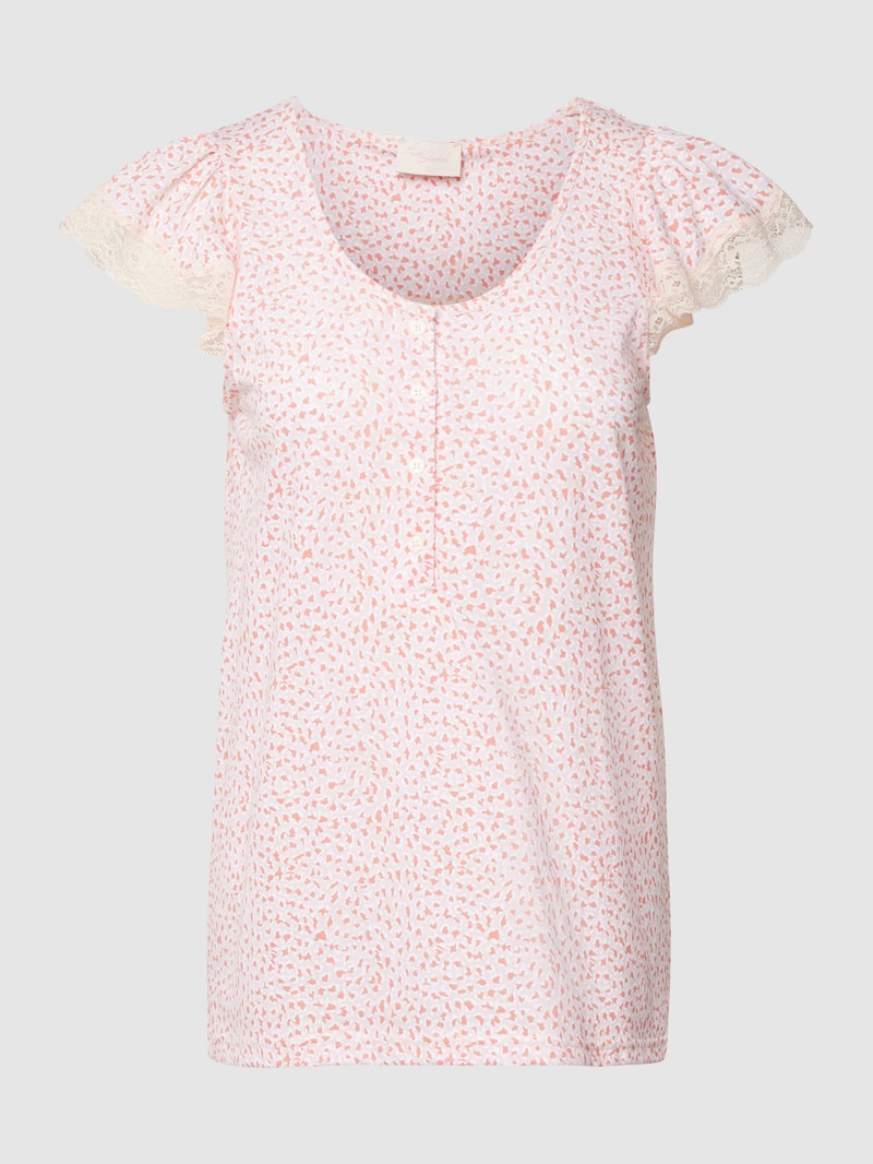 Pyjama-Oberteil aus Baumwolle Modell 'Capri' in hellrosa