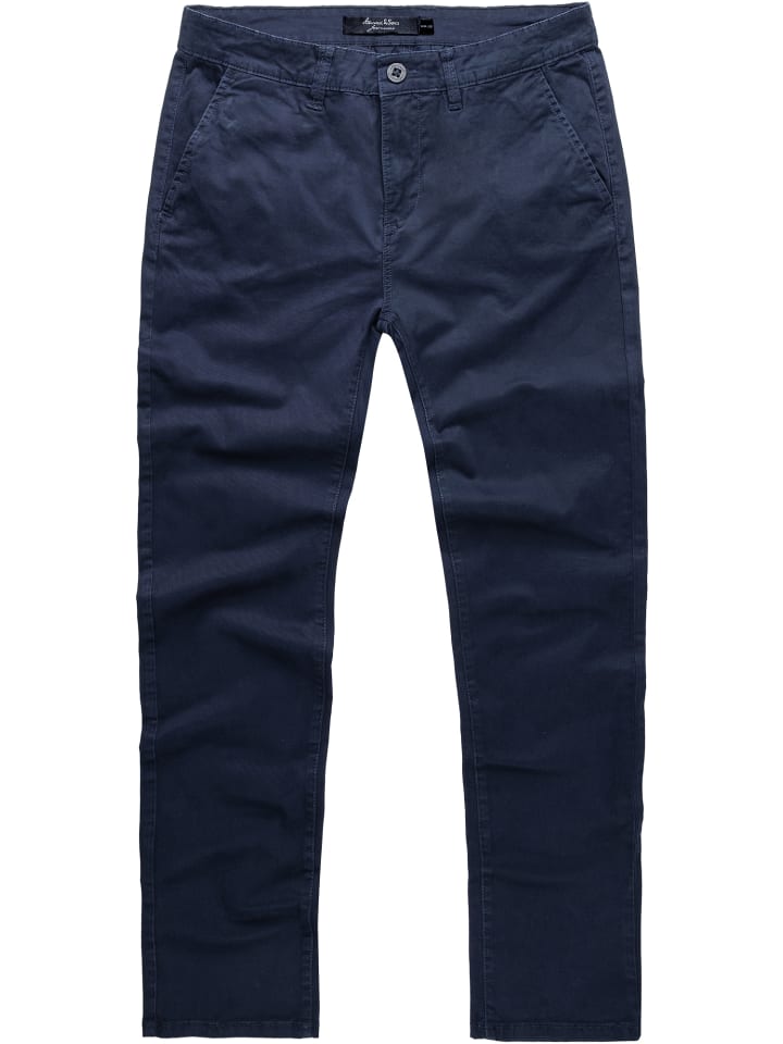 Amaci&Sons Slim Fit Chino mit Stretch WASHINGTON in Navyblau günstig kaufen