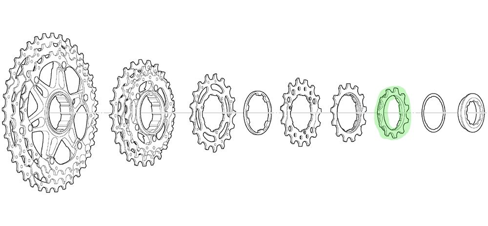 Shimano Ritzel 11 Z. mit Distantzring für CS-M771 BJ/BK