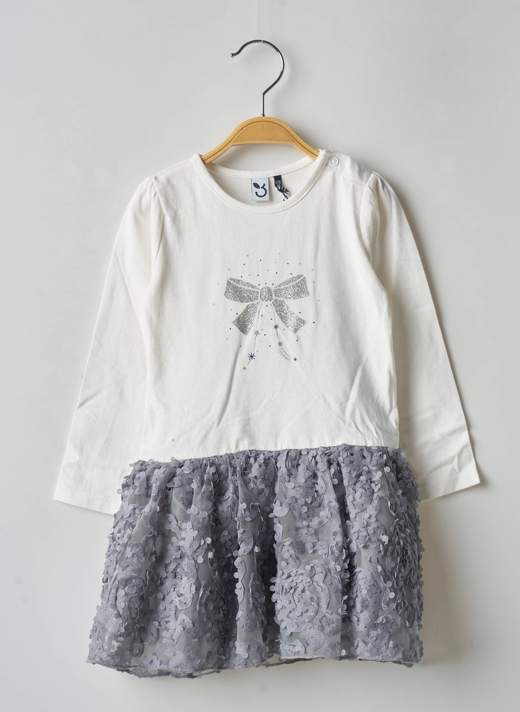 3 Pommes Robes Mi Longues Fille couleur gris