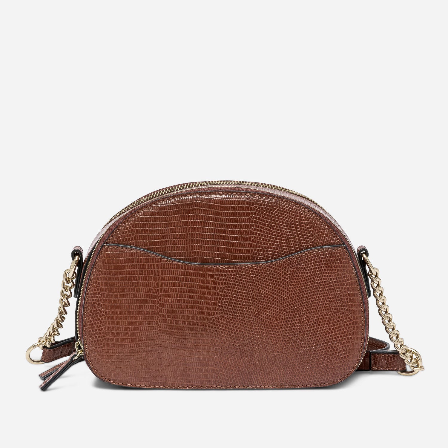 Sac bandoulière cognac effet python