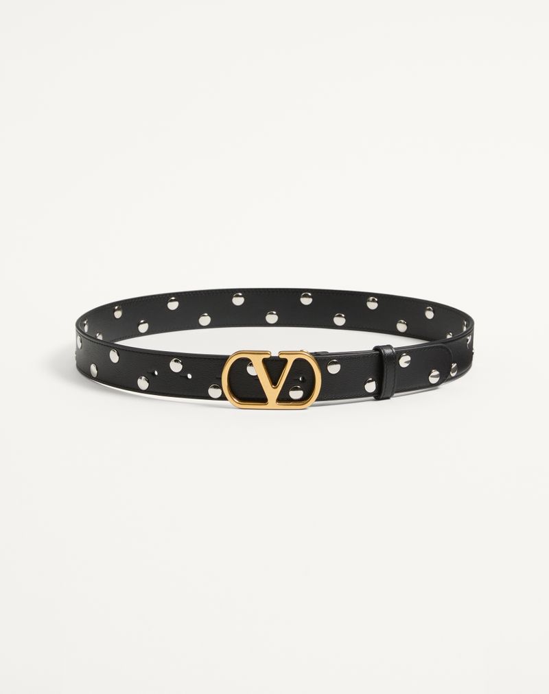 Cinto exclusivo VLogo em pele de bezerro brilhante 30 mm