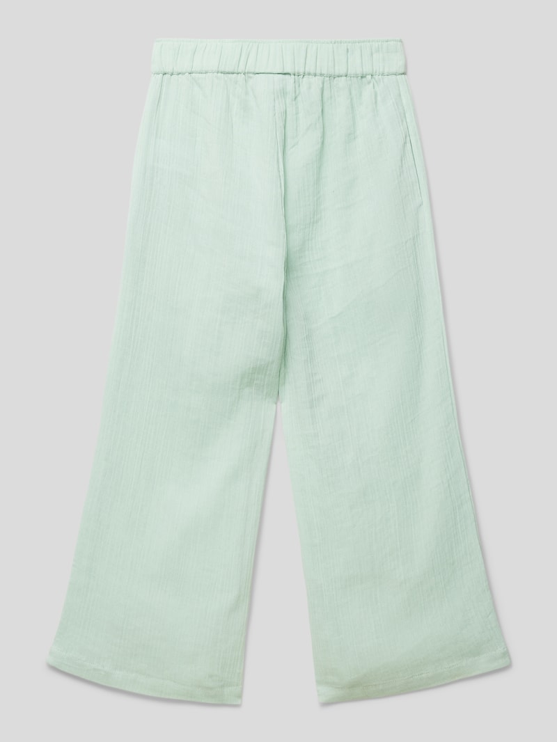 Hose aus Baumwolle mit Plisseefalten in mint